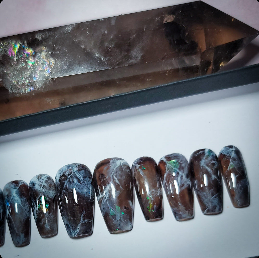 Smokey Quartz Press on Nail Set