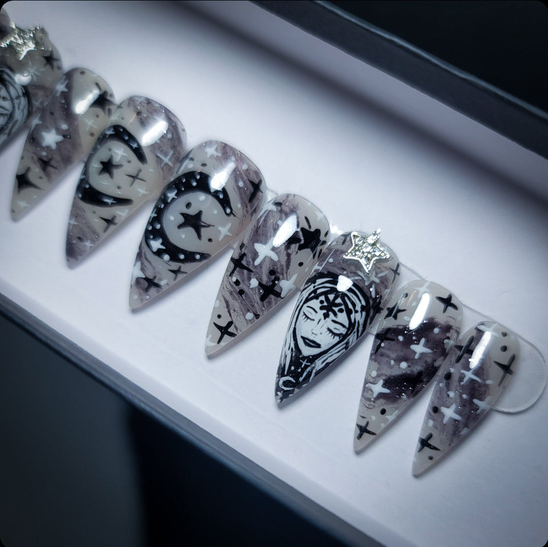 Galaxy Goddess (thermal) Press on Nail Set