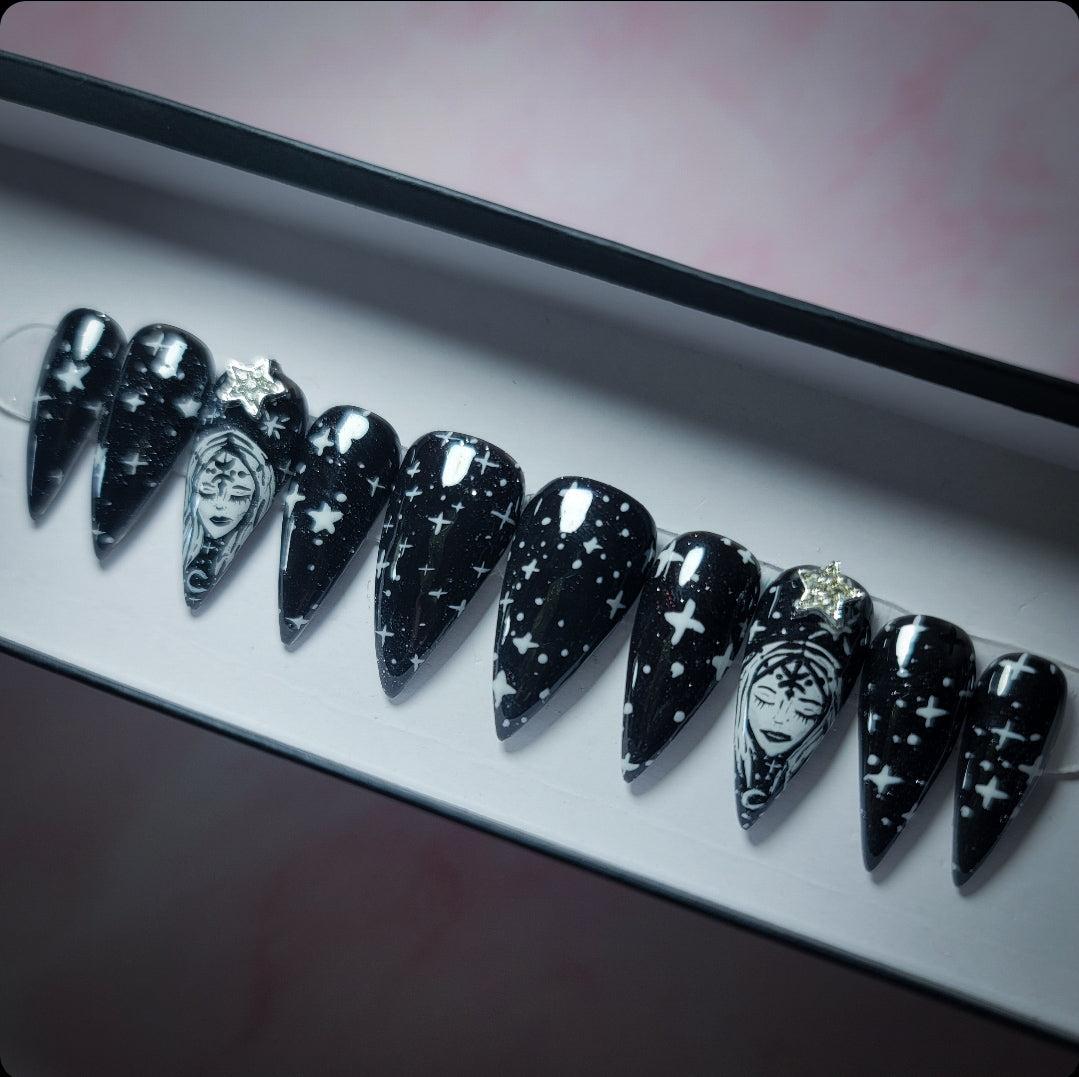 Galaxy Goddess (thermal) Press on Nail Set