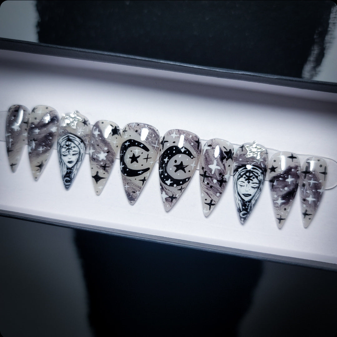 Galaxy Goddess (thermal) Press on Nail Set