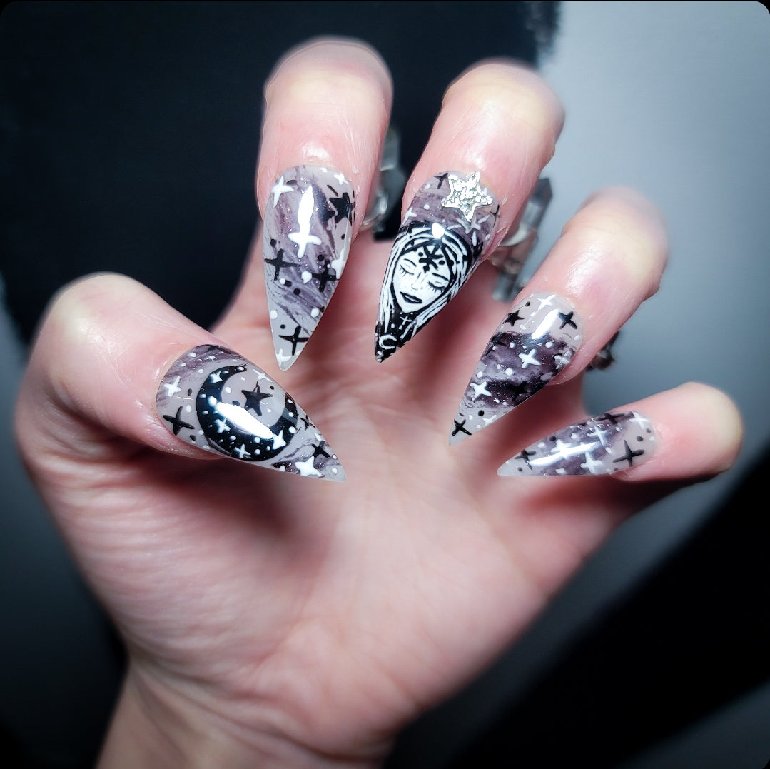 Galaxy Goddess (thermal) Press on Nail Set