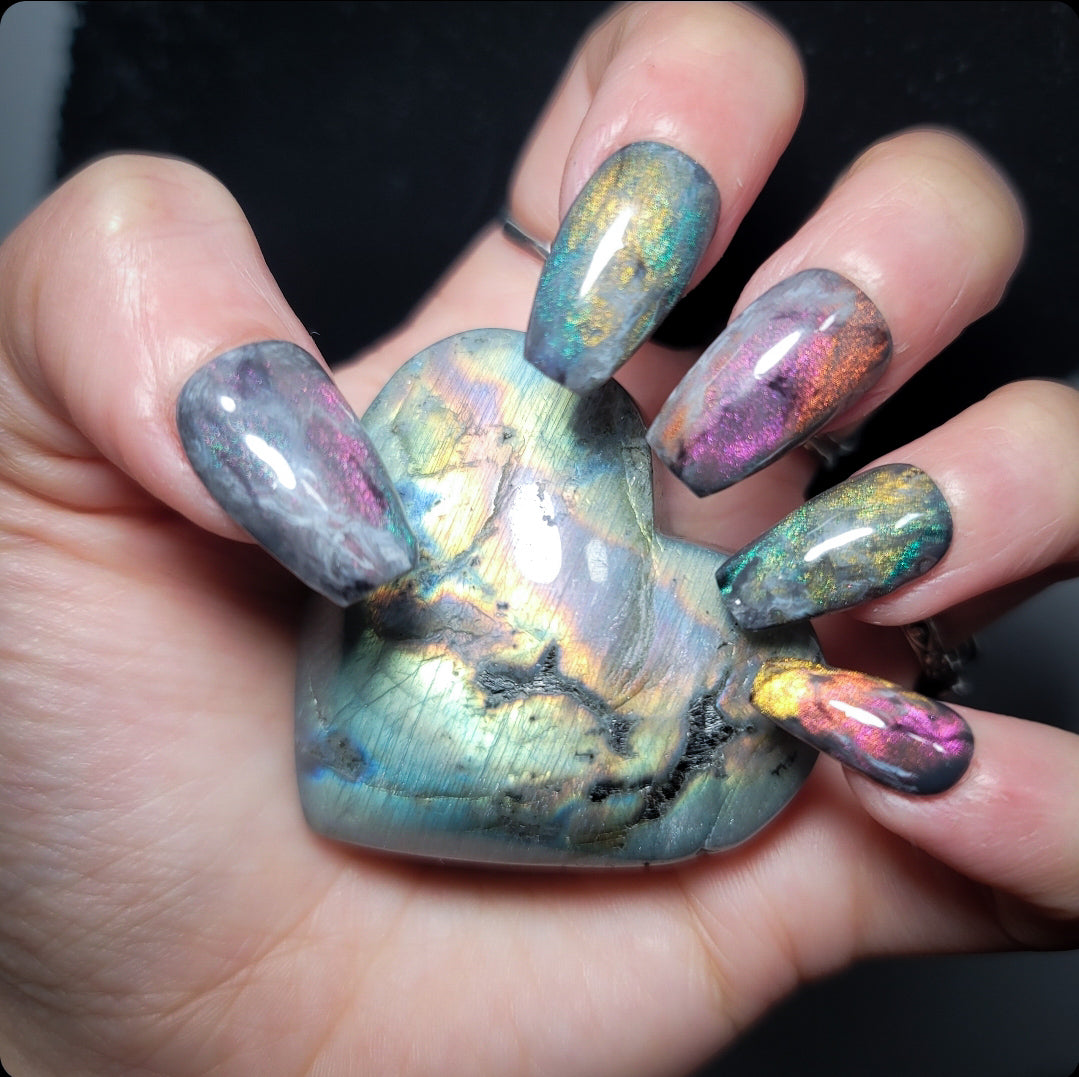 Labradorite Press on Nail set