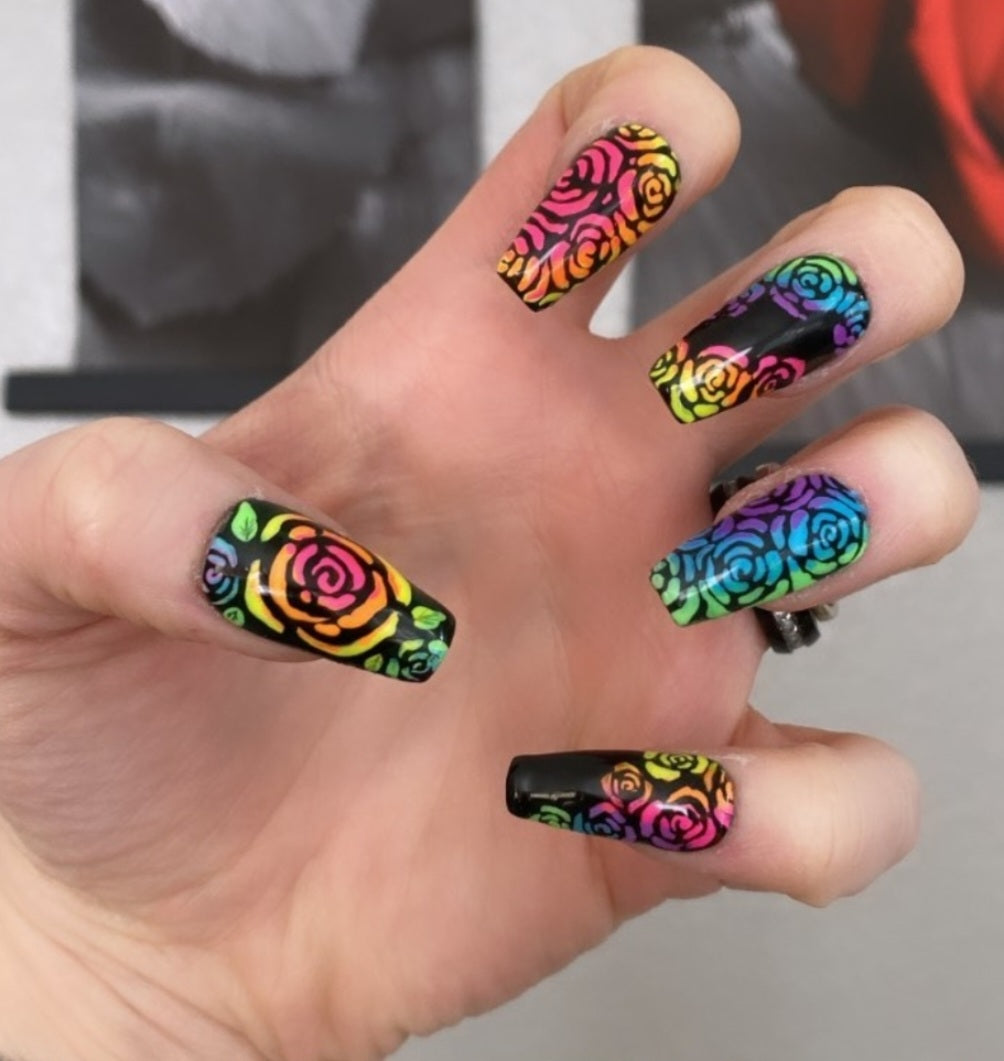 AUTUMN SALE] Rainbow Macaron Colors Medium Length Press On Nails – Belle Rose  Nails