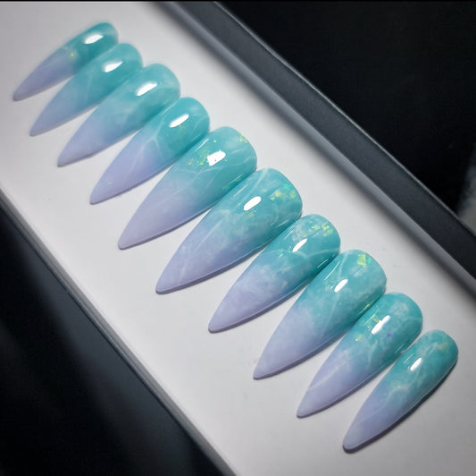 Rainbow Fluorite Press on Nail Set