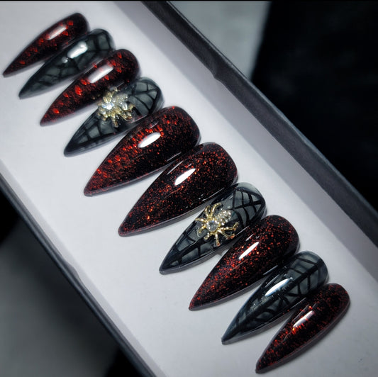 Black Widow Press on Nail set