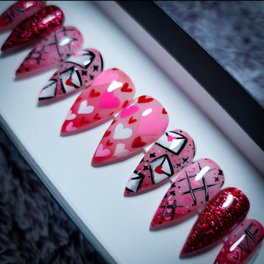 Love Letter Press on Nail set (Thermal Changing)