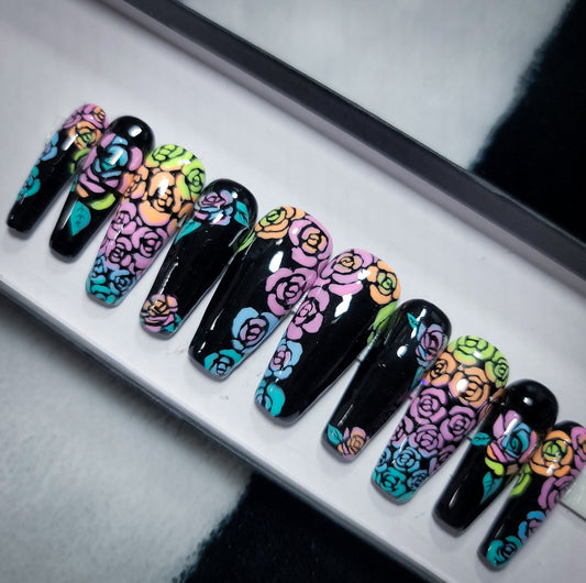 Pastel Rose (Thermal and Glow in the Dark) Press on Nail Set
