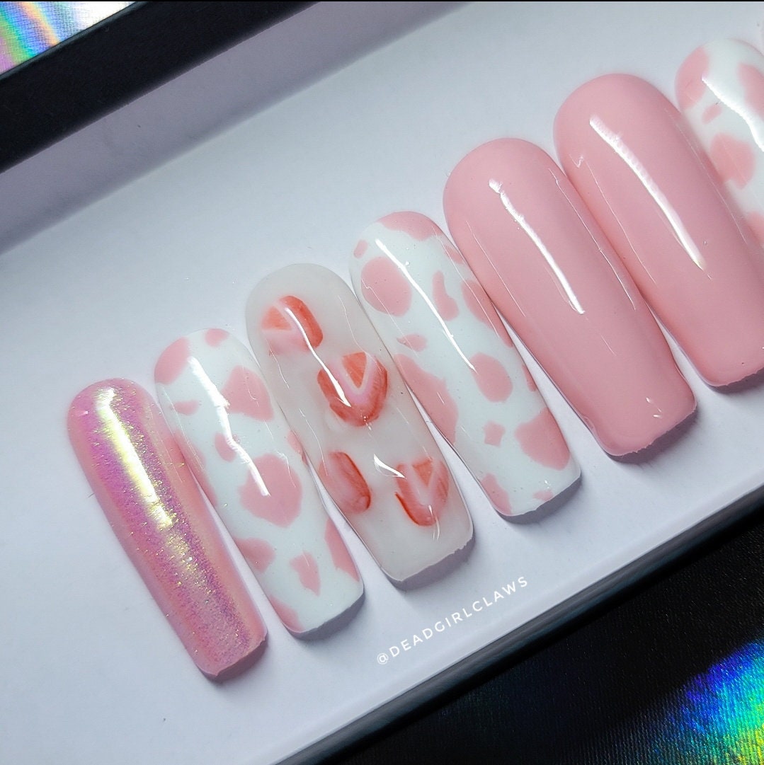 milk pink nails